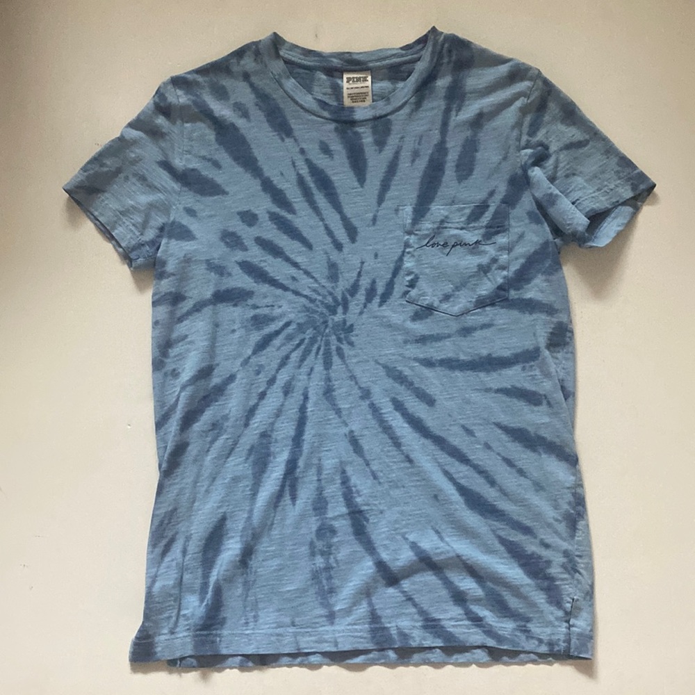 Victoria’s Secret PINK Blue Tie Dye Tee Size XS